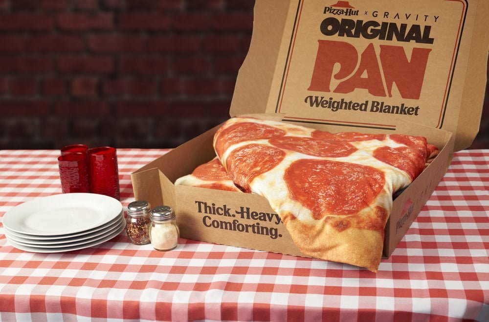 pizza blanket in a pizza box